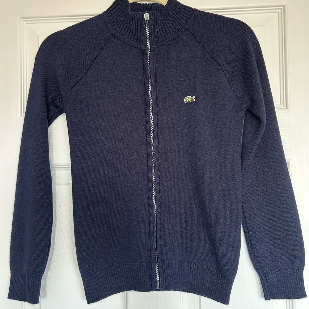 Lacoste Women's Dark Blue Zip-Up Sweater